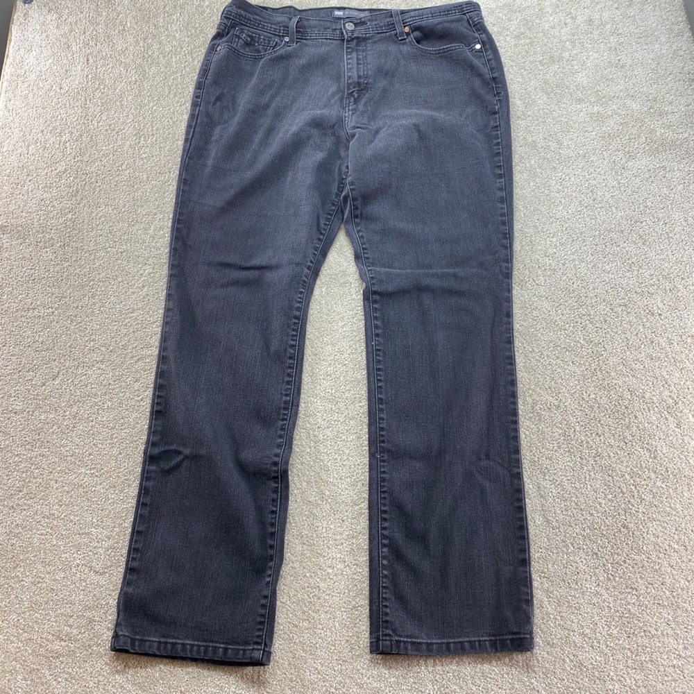 Levis 505 Straight Leg Jeans Womens 35x32 Black Faded Denim Pants
